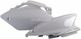 Polisport Plastics white side panels for bike body, model 64-6090, showing the sleek, durable plastic design for motorcycle or ATV.
