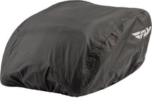 Load image into Gallery viewer, Fly Racing small tank bag rain cover for motorcycle luggage, shown in transparent material fitting over the tank bag.