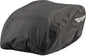 Fly Racing small tank bag rain cover for motorcycle luggage, shown in transparent material fitting over the tank bag.