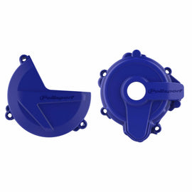 Polisport Plastics clutch and ignition kit in blue for motorcycles, including plastic components and wiring.