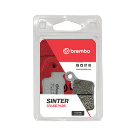 Brembo Sx brake pads sintered upgrade for enhanced braking performance, shown in black with metal backing in the image.