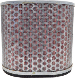 Emgo 78-9332 air filter for motorcycles, showing the cylindrical filter element with rubber edges and metal mesh support.