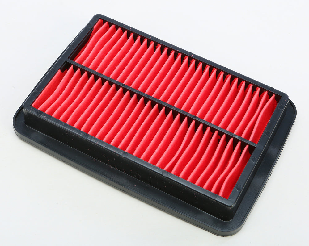 Emgo air filter model 78-9375, rectangular replacement air filter for motorcycles or small engines, with pleated paper design.