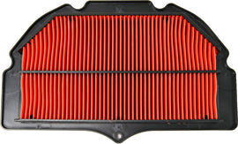 Emgo air filter 78-9501, a replacement air filter with a black and silver metal frame designed for motorcycle engines.