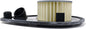 Emgo Air Filter 78-9508, a replacement air filter for motorcycles, featuring a cylindrical design with pleated filter material and rubber edges.
