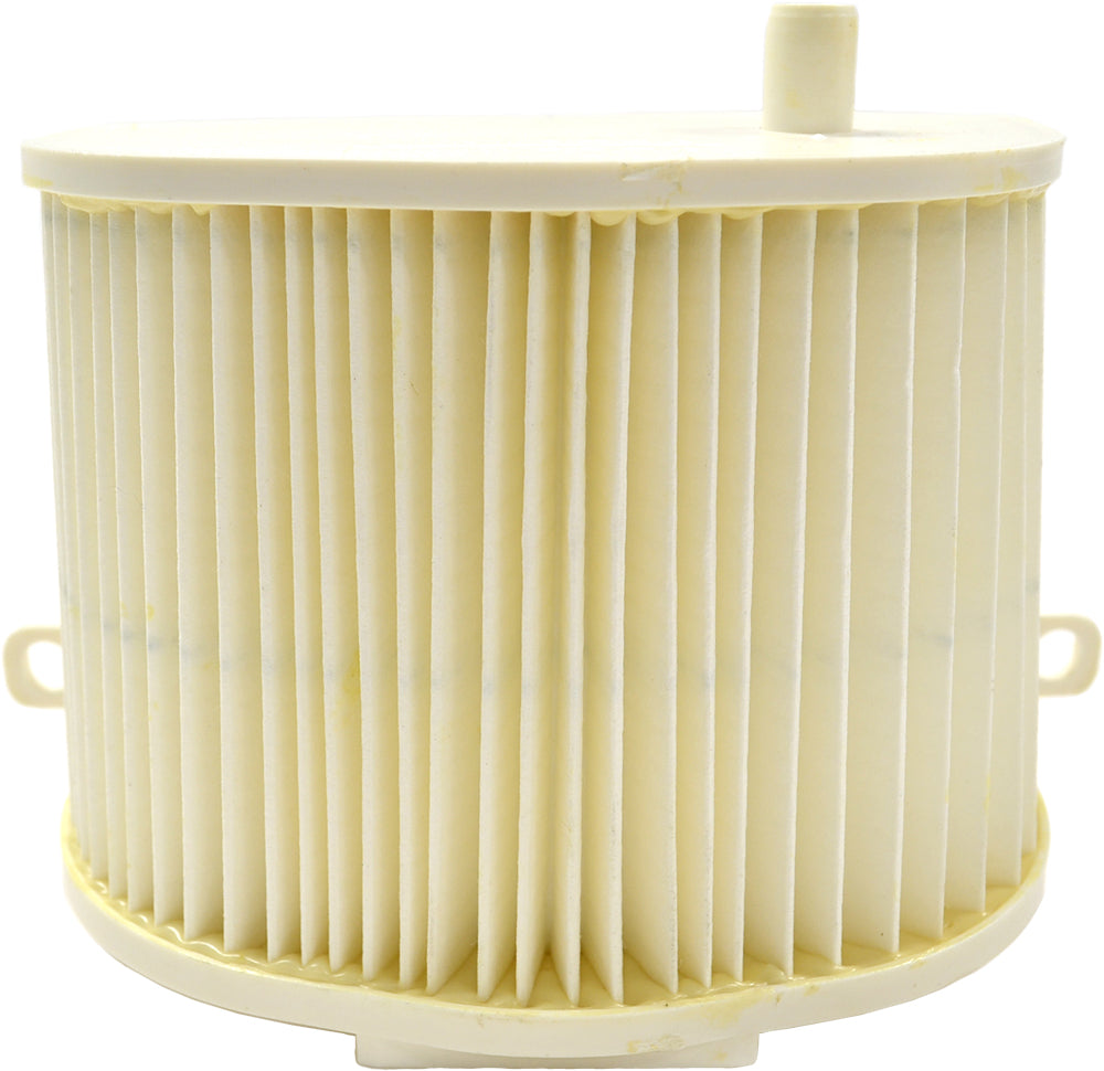 Emgo air filter 78-9607 for motorcycles showing a cylindrical black foam air filter with metal mesh.