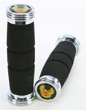 Roadhawk Grips Black W/Chrome End Cap 7/8