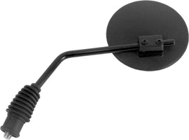 Emgo Enduro Mirror 56-9812, motorcycle mirror with round reflective surface and sturdy black mounting arm.