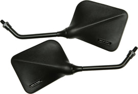 Emgo GP Sport motorcycle mirror with 8mm mount, black finish, showing the round mirror surface and sturdy mounting arm.