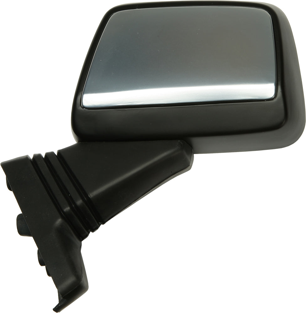 Emgo left motorcycle mirror for Honda, black finish, round shape, with adjustable arm for side view.
