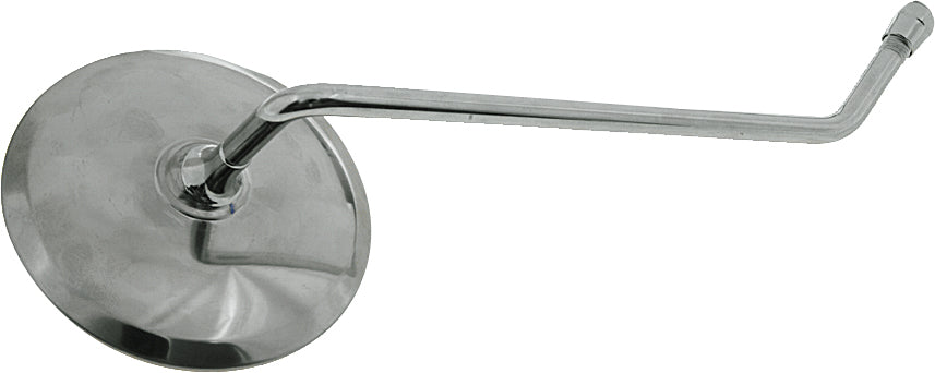 Emgo left motorcycle mirror for Honda, featuring a sleek black finish and adjustable arm for clear rearview visibility.