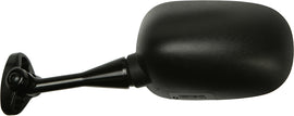 Emgo left motorcycle mirror with black housing and adjustable arm, designed for Honda models.