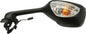 Emgo left motorcycle mirror for Suzuki 56-9980, round shape with black finish, mounted on handlebars.