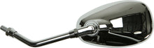 Load image into Gallery viewer, Left side Emgo motorcycle mirror for Yamaha, durable black finish, mounted on a sleek arm, designed for clear rear visibility.