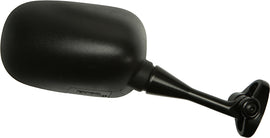 Emgo right side motorcycle mirror with black finish, compatible with Honda models, designed for clear rear visibility.