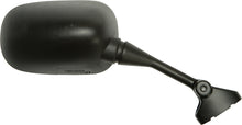 Charger l'image dans la galerie, Emgo right motorcycle mirror with black housing and adjustable arm, designed for HON models, model 56-9942.