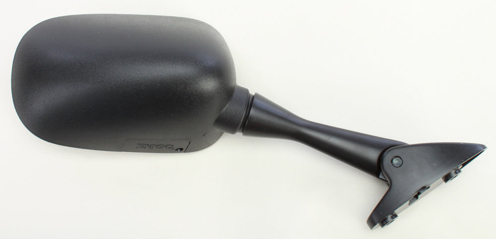 Emgo right motorcycle mirror model 56-9968 showing the reflective surface and mounting arm for HON motorcycle.