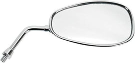 Emgo Yamaha motorcycle mirror with black finish, round shape, and adjustable arm for clear rear visibility.