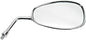 Emgo Yamaha motorcycle mirror with black finish, round shape, and adjustable arm for clear rear visibility.
