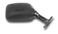 Emgo Yamaha motorcycle mirror with black housing and adjustable arm, designed for Yamaha models, showing the mirror's reflective surface.