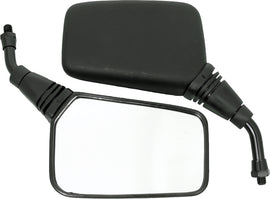 Emgo Pr/Mirror Hawk 56-9876 motorcycle mirror with black housing and adjustable arm, mounted on a motorcycle handlebar.