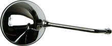 Load image into Gallery viewer, Emgo 8-inch chrome round motorcycle mirror with stem, designed for motorcycle handlebars, featuring a reflective glass surface.