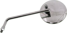 Load image into Gallery viewer, Emgo universal motorcycle mirror with 10mm handlebar mount, chrome finish, and adjustable arm for enhanced rear visibility.