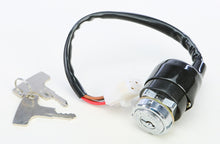 Load image into Gallery viewer, Emgo ignition switch for Honda 56-5860, black switch with key slot, designed for motorcycle ignition system.