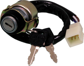 Emgo Kawasaki ignition switch model 56-5818 with key and wiring, designed for motorcycle ignition systems