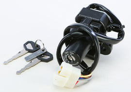 Emgo Kawasaki ignition switch model 56-5864, black plastic switch with metal key slot for motorcycle ignition system.
