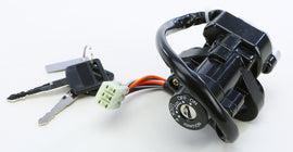 Emgo Suzuki ignition switch model 56-5817 with black plastic housing and key slot for motorcycle ignition system.