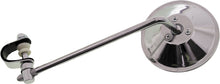 Load image into Gallery viewer, Emgo 8-inch round silver clamp-on mirror for motorcycles and bikes, featuring a durable metal frame and adjustable mounting.