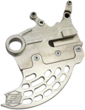 Load image into Gallery viewer, Enduro Engineering rear disc guard for motorcycle brakes, shown mounted on the rear wheel with metal construction and protective design.