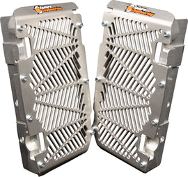 Enduro Engineering Radiator Guards for Sher motorcycles, sturdy metal braces to protect radiators during off-road riding.
