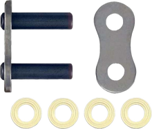 Load image into Gallery viewer, Silver Excel Wheel Components Master Link SV530UWR with rivet, used for bicycle wheel assembly and maintenance.