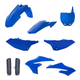 Acerbis full plastic kit for Yamaha motorcycle, showing assembled black plastic panels and parts on a white background.
