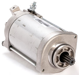 Ricks Motorsport Electric starter motor 27-61708, a compact black automotive starter with wiring connections for engine ignition.