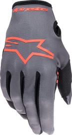 Alpine Star Radar Gloves in Neon Red with Magnet design, XL size, featuring textured fingertips and secure wrist closure.