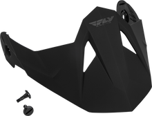 Load image into Gallery viewer, Fly Racing Odyssey Peak matte black helmet accessory with peak visor attachment for motorcycle helmets.