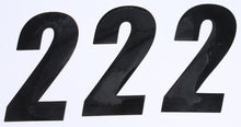 Load image into Gallery viewer, DCOR Number 2 black graphic decals, 6-inch size, in a pack of three, featuring bold design elements.