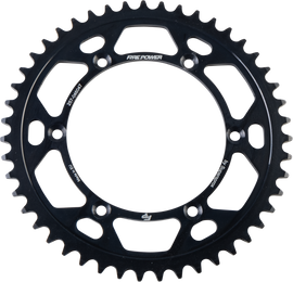 Fire Power Steel 47T rear sprocket for street bikes, black finish, durable steel construction, shown in the product image.