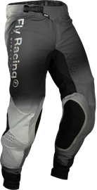 Fly Racing Youth Lite Se Legacy Pants in light grey and black, size 26, with durable fabric and sporty design.