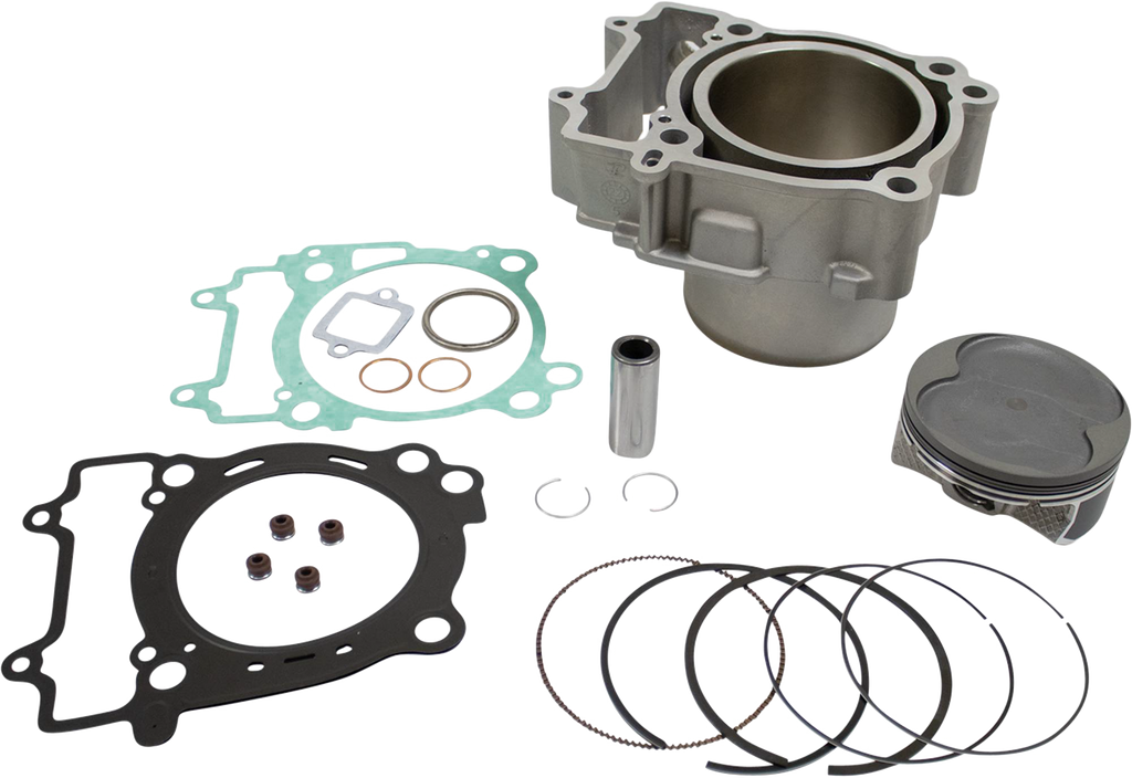 Cylinder Works Standard Bore Engine Cylinder Kit 422-60005K01 with metal components and gasket, ready for installation.