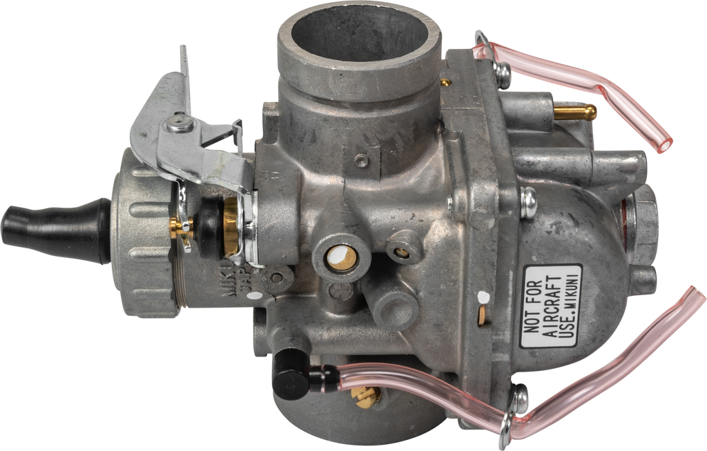 Mikuni VM round slide 28mm carburetor for motorcycle intake and fuel system, featuring metal body and adjustable slide.