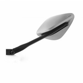 RIZOMA Namic street mirror in silver and black, left side motorcycle mirror, sleek design with reflective surface and mounting base.