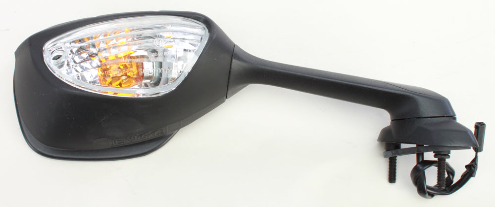 Emgo right motorcycle mirror for Suzuki 56-9981, chrome finish with reflective glass and mounting arm visible in the image.