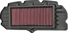 K&N air filter model 761348, high-performance automotive air filter with a pleated design for improved airflow and filtration.