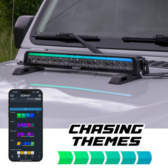 Xkmax 7" Light Bar Dual Mode With Rgbw Strip App Control