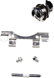 Chrome fuel door push button by HardDrive, designed for easy opening and a sleek look on vehicle body.