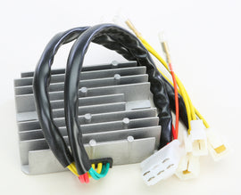 Ricks Motorsport Electric regulator and rectifier for motorcycle electrical systems, showing metal and wiring components.